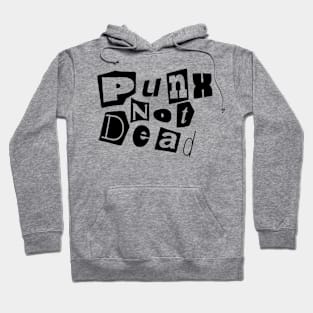 "Rebellious Spirit: Punk's Not Dead" Retro Newspaper Cutout Tee Hoodie